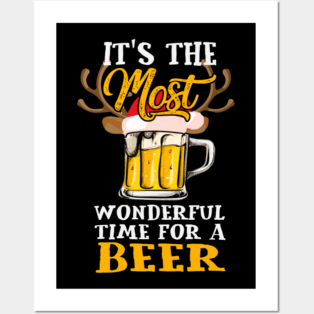 It's The Most Wonderful Time For A Beer Shirt Christmas Gift Wall Art by finchandrewf